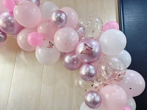 Pink Butterfly Balloon Arch Confetti