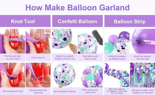 Mermaids Purple Balloon Arch Instructions