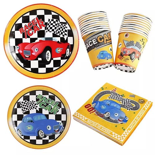 Race Car Napkin Straws, Plates, Cups